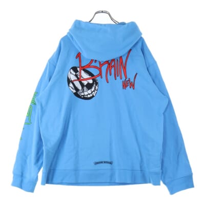 ×MATTY BOY BRAIN NEW PULLOVER HOODIE マッティボーイ ブレインニュー プリントフーディー プルオーバーパーカー ブルー Bランク
