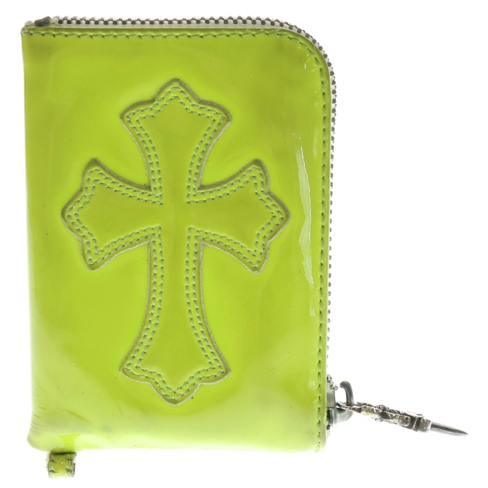 TINY ZIP タイニージップ クロスパッチレザーダガージップ財布 グリーン Bランク