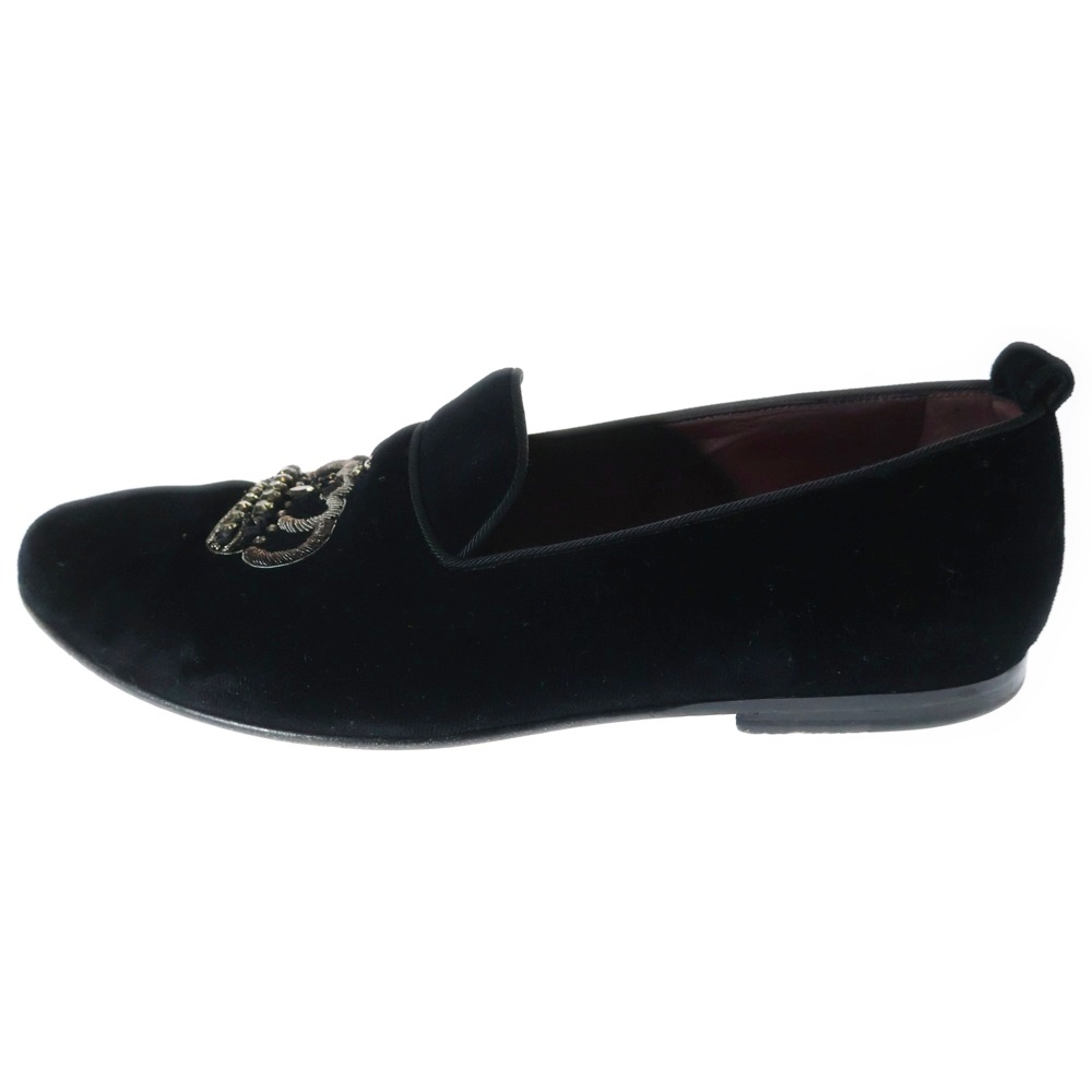 クラウンパッチ ベルベッド ローファー ブラック Bランク