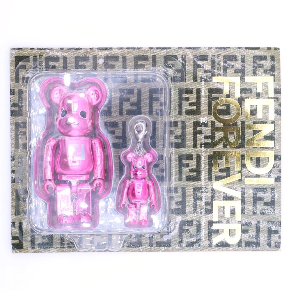 ベアブリック フィギュア マスコット チャーム メタリックピンク Bランク