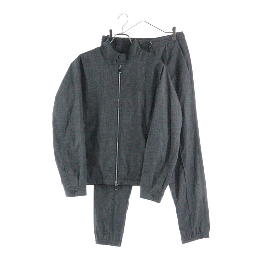 21SS セットアップ CD ICON ロゴプレート ウール ジップアップ ブルゾン 1タック イージー スラックスパンツ トラウザーズ グレー 113C440A4994 Aランク