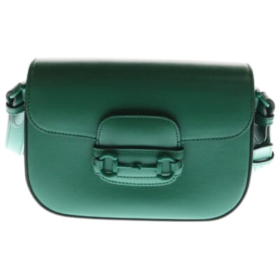 ホースビット 1955 スモールショルダーバッグ ミニバッグ グリーン レザー 726226 Aランク
