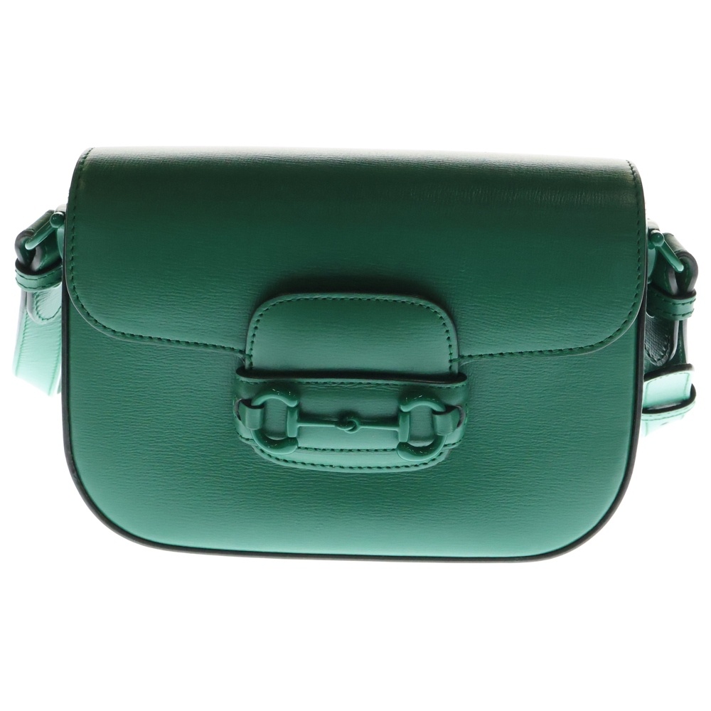 ホースビット 1955 スモールショルダーバッグ ミニバッグ グリーン レザー 726226 Aランク