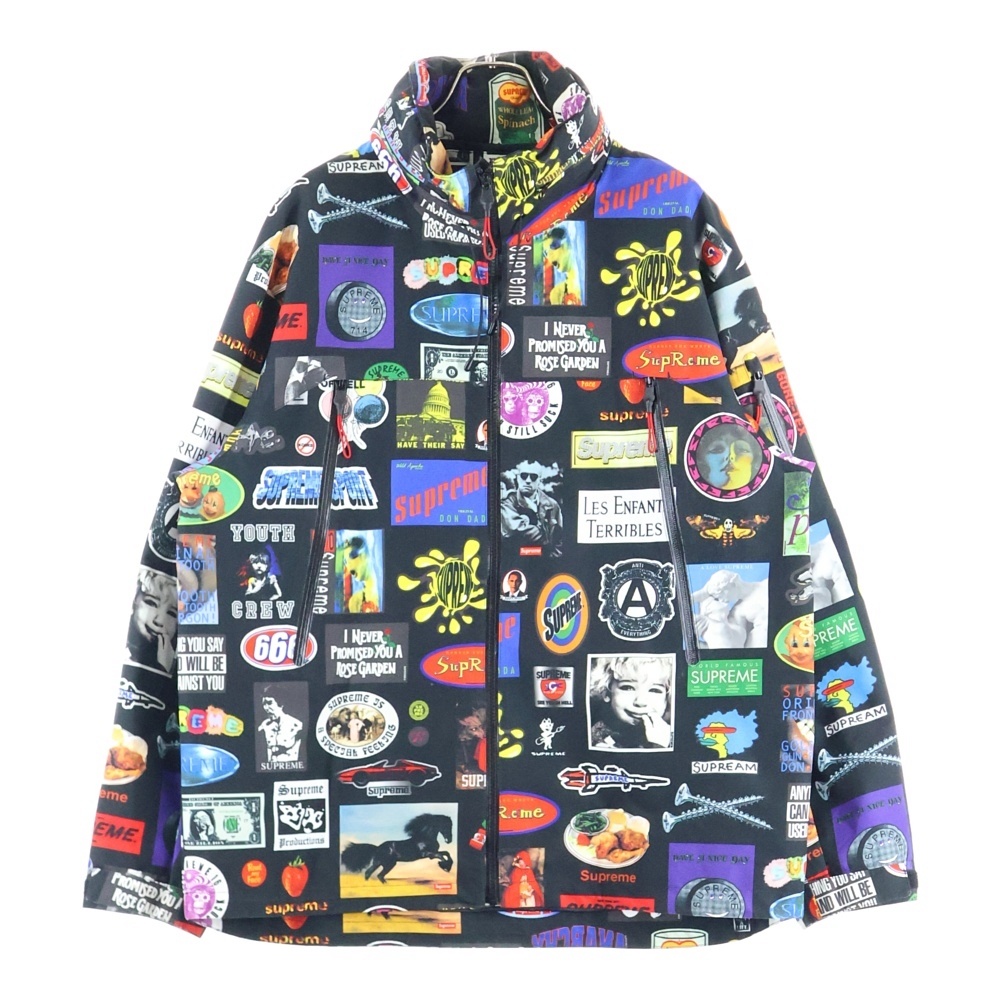 21SS GORE-TEX Stickers Shell Jacket ゴアテックス フード付ステッカーズシェルジャケット ブルゾン ブラック/マルチカラー Bランク