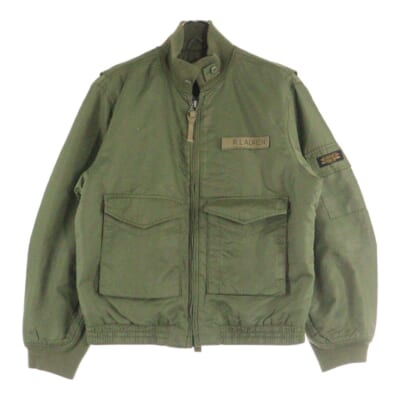 ナイロン ミリタリー フライトジャケット ブルゾン カーキ PRL-067-PJC096 Cランク