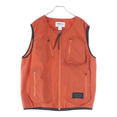 ロゴパッチ付き ジップアップナイロンベスト オレンジ BS2474 Bランク