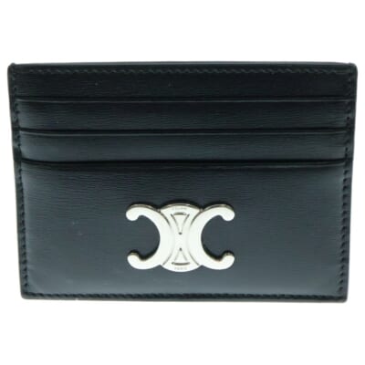 トリオンフ シャイニーカーフスキン カードケース ブラック 10L833DPV Bランク