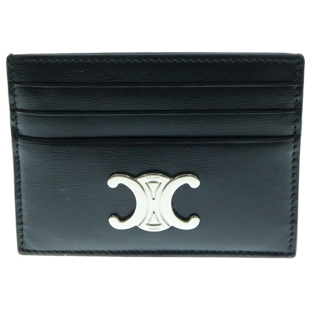 トリオンフ シャイニーカーフスキン カードケース ブラック 10L833DPV Bランク