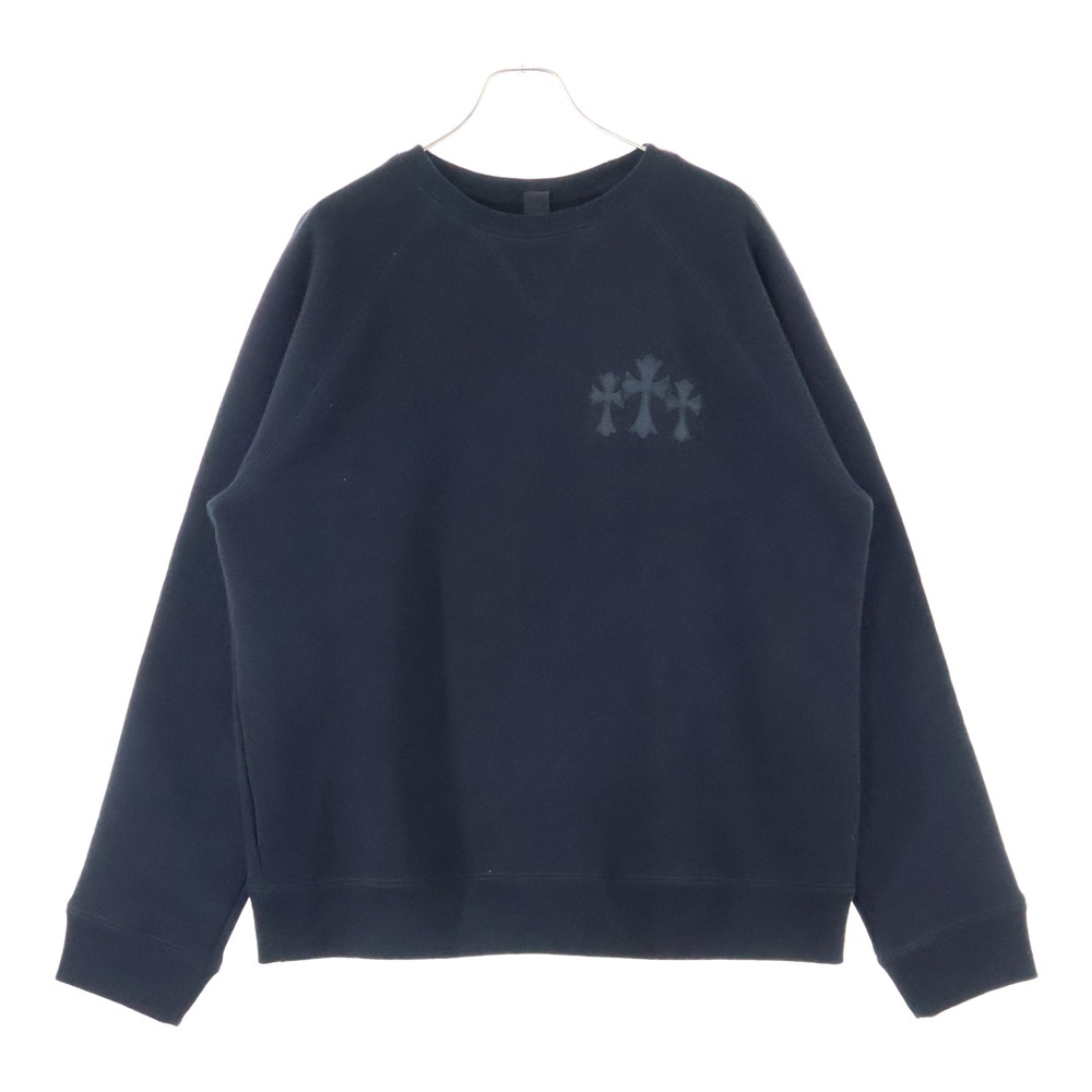 Y NOT CH LOGO CEMETERY CROSS ワイノット CHロゴ セメタリークロス クルーネック スウェットトレーナー ブラック Aランク