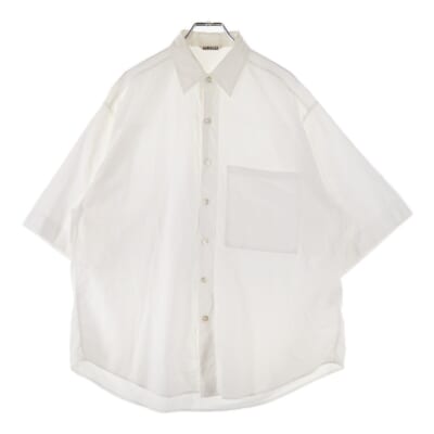 WASHED FINX TWILL HALF SLEEVED BIG SHIRTS フィンクスツイル ビッグ 半袖シャツ ホワイト A8SS03TN Bランク