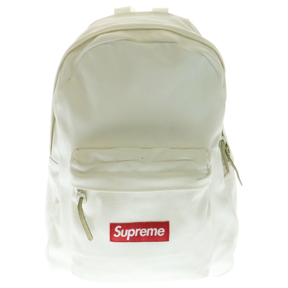 20AW Canvas Backpack キャンバス ロゴパッチ バックパック ホワイト Bランク
