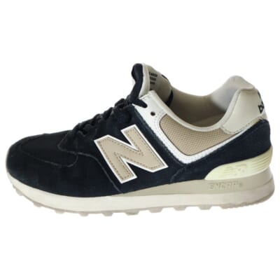 WL574DK2 スエード ローカットスニーカー レディース ブラック/ベージュ US6/23.0cm Bランク