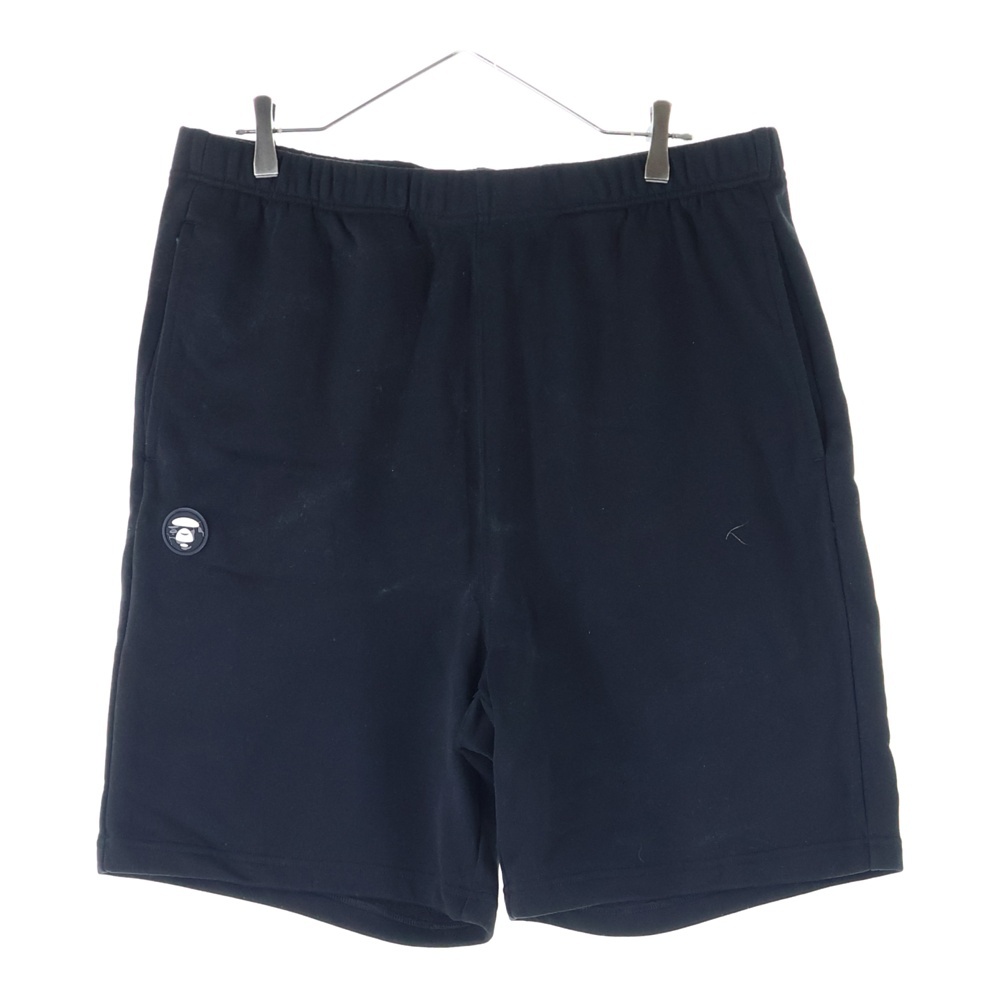AAPE NOW SWEAT SHORTS エイプ ナウ エンブロイダリー スウェット ショーツ ハーフパンツ AAPSPMB676XXO ブラック Bランク