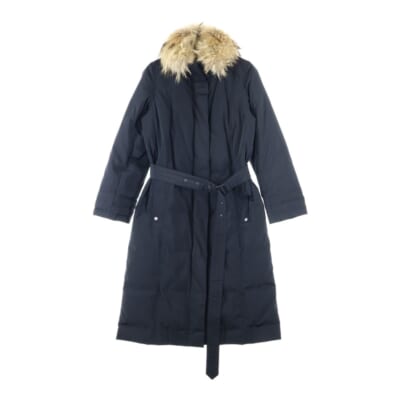 ファー着脱 ロング ダウンコート ブラック レディース FR020-732-09 Bランク