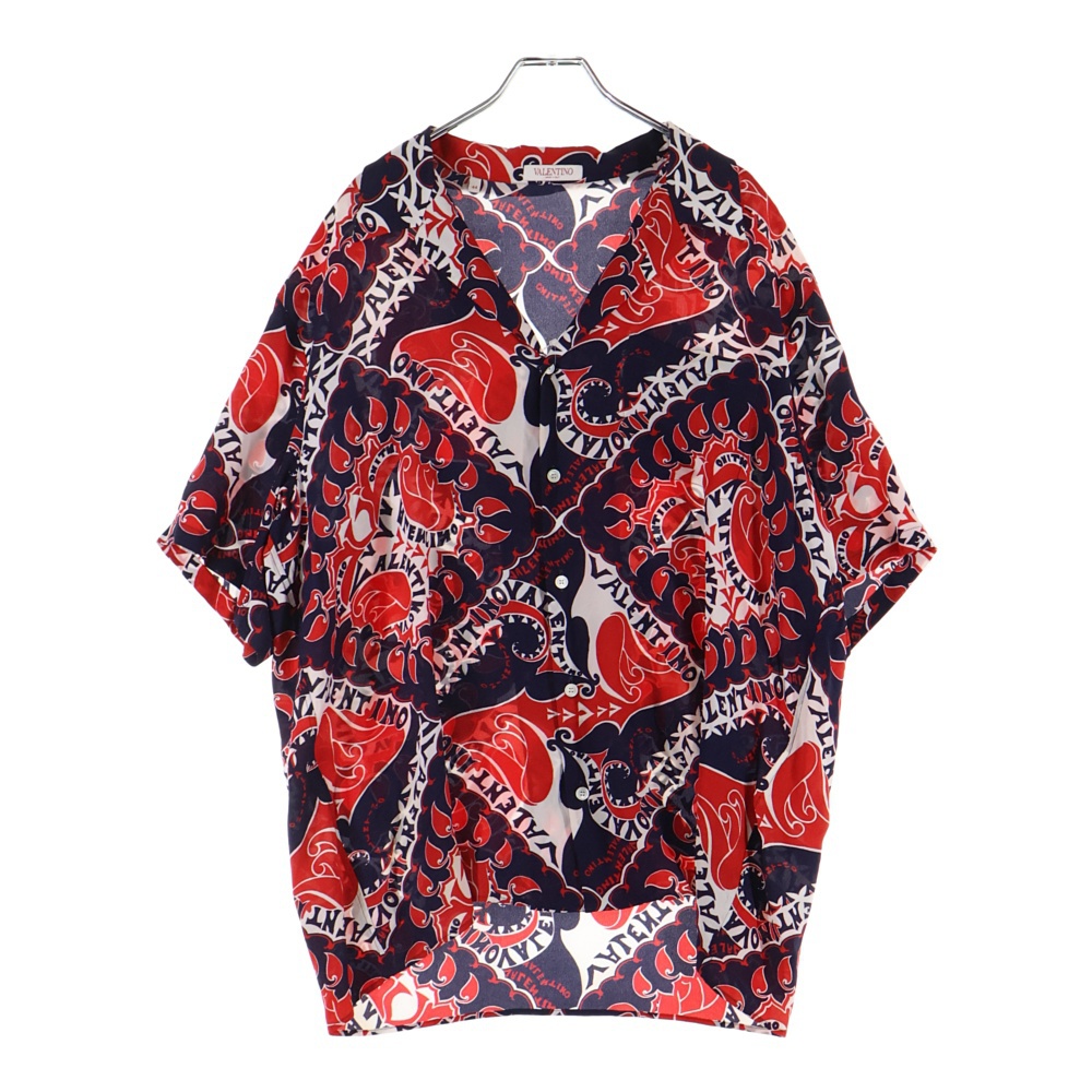 ARCHIVE MANIFESTO BANDANA PRINT SILK SHIRT アーカイブ マニフェスト バンダナプリント シルク半袖シャツ レッド/ネイビー/ホワイト 1V3AAA908KW Bランク