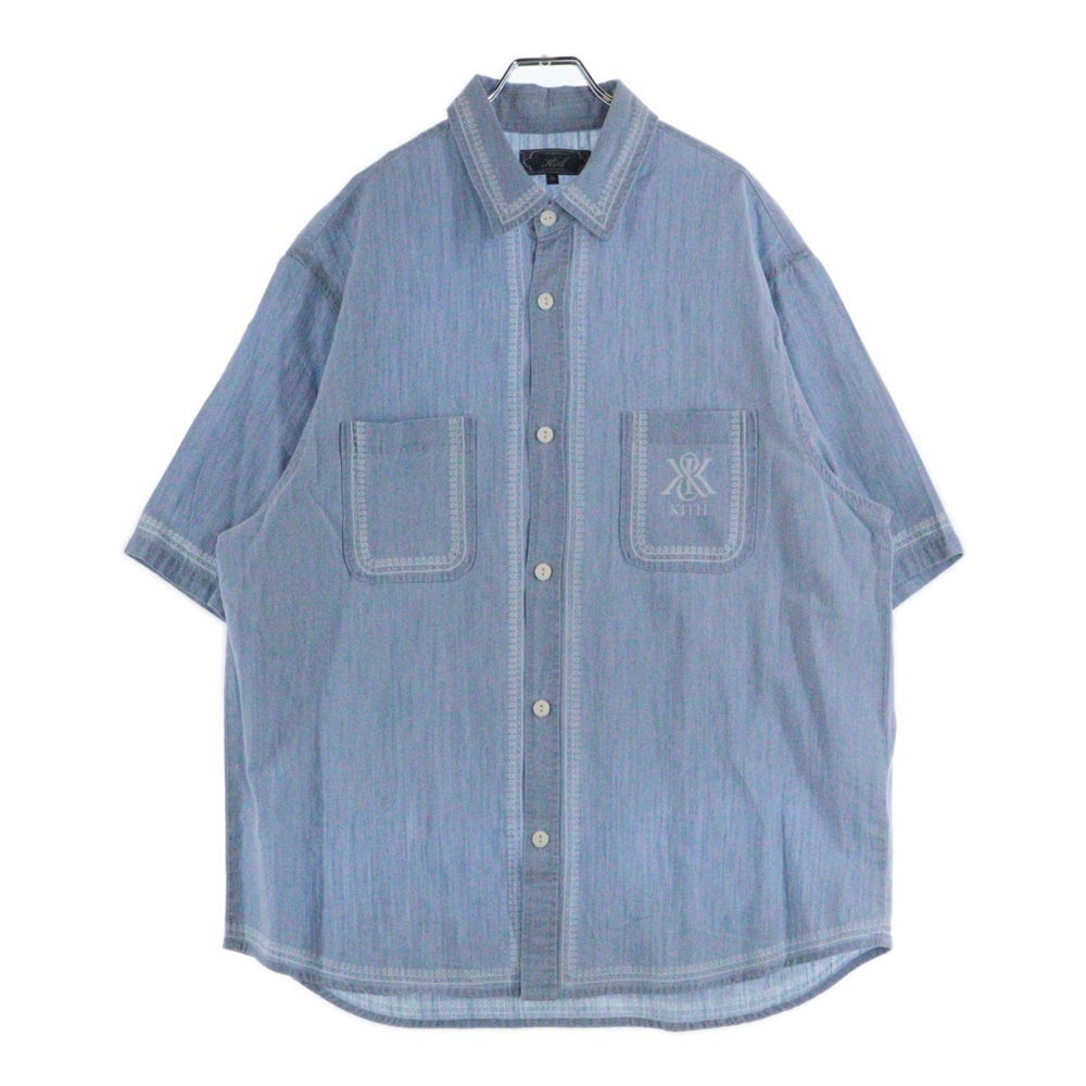 25SS CHAMBRAY PAXTON SHIRT シャンブレー パクストン 半袖シャツ インディゴ KHM033545 Bランク