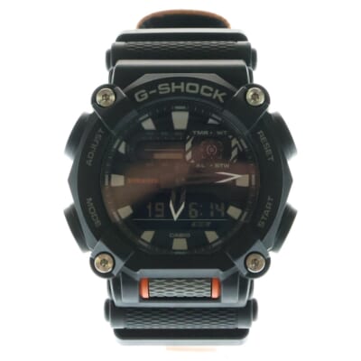 ソーラー アナデジ 20気圧防水 腕時計 ブラック/オレンジ GA-900C-1A4JF Bランク