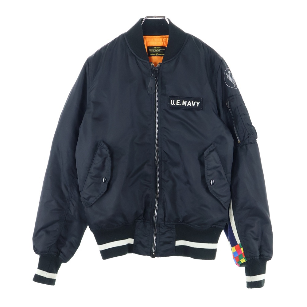 ×ALPHA アルファ カラーチャートスリーブ マルチポケット MA-1 ボンバージャケット ブラック UE-101094 Bランク