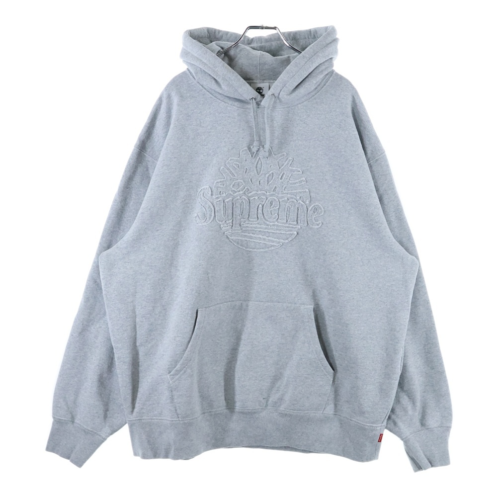23SS Timberland Hooded Sweatshirt フロントロゴデザイン フーデッド スウェット パーカー グレー Bランク