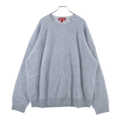 24AW Terry Small Box Sweater テリー スモールボックスロゴ クルーネック アクリルウールニットセーター グレー Aランク