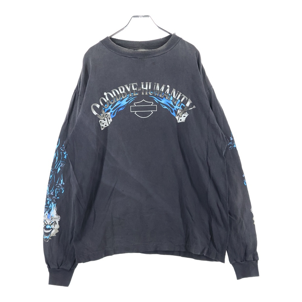 24AW BTFL BASTARS LS TEE VINTAGE加工 両面アームプリント クルーネック 長袖Tシャツ カットソー チャコール SM-YS1-0000-013 Bランク