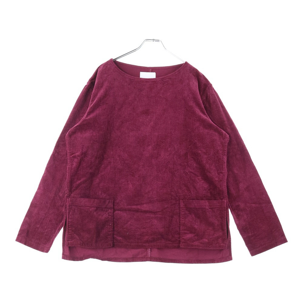 STRETCH CORDUROY GARENT-DYED PULLOVER ストレッチコーデュロイ ガーメントダイ プルオーバー 長袖カットソー バーガンディ 2028-02 Bランク