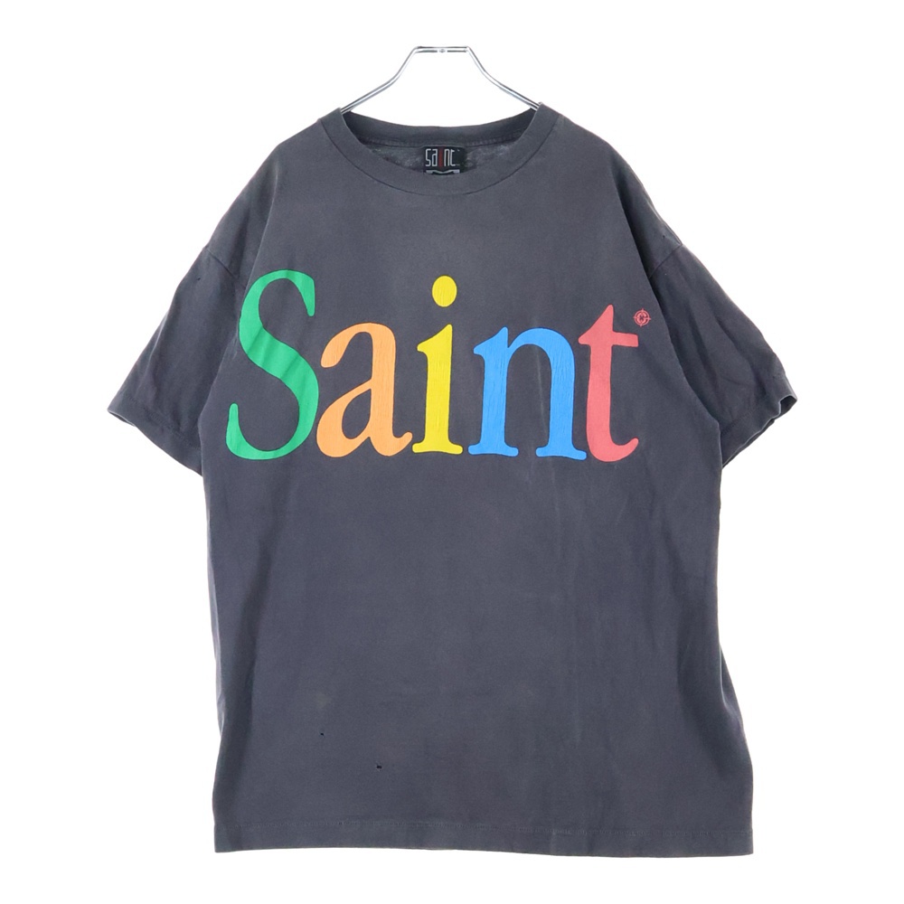 24SS Coloful Saint SS Tee カラフルロゴ プリント 半袖Tシャツ カットソー チャコールグレー SM-YS8-0000-001 Bランク