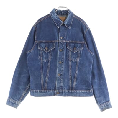 70S VINTAGE 70505 ヴィンテージ ビッグE 不均等V ボタン裏無 デニムトラッカージャケット インディゴ Bランク