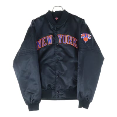 New York Knicks Satin Bomber Jacket ニューヨークニックス サテン ボンバージャケット ブラック KHM010202 Aランク