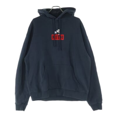 ×Disney Mickey Classic Logo Hoodie ディズニー ミッキー クラシックロゴ フーディ プルオーバースウェットパーカー ブラック KHM031774 Aランク