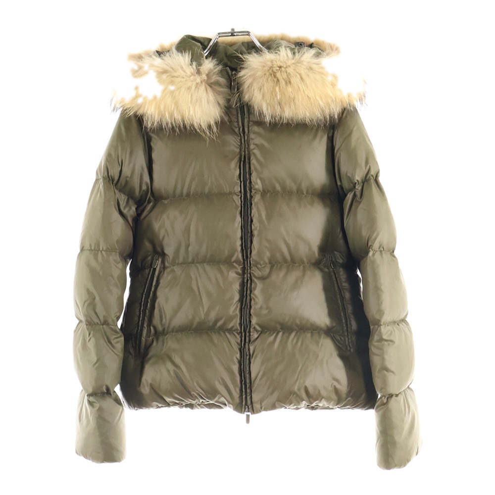 ADHARA アドラ ラクーンファー ダウンジャケット カーキ レディース D.030.04.MFN-1001R Bランク