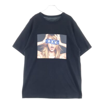 名古屋限定 Kate Moss Tee ケイトモス プリント クルーネック 半袖Tシャツ カットソー ブラック/オレンジ Bランク