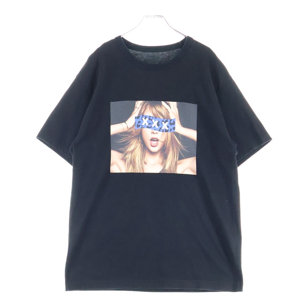 名古屋限定 Kate Moss Tee ケイトモス プリント クルーネック 半袖Tシャツ カットソー ブラック/オレンジ Bランク