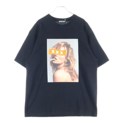 Miranda Kerr Tee ミランダカー プリント クルーネック 半袖Tシャツ カットソー ブラック Aランク