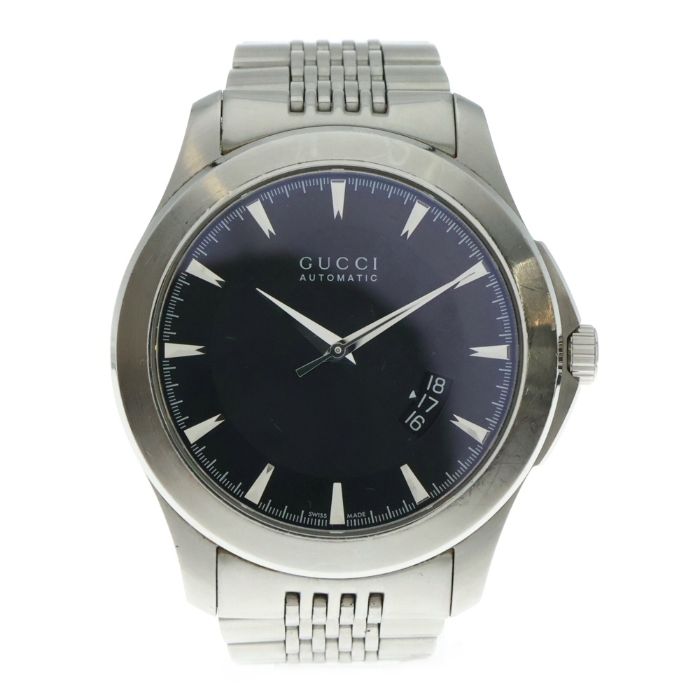 Gタイムレス アナログウォッチ 腕時計 自巻き シルバー YA126210 Bランク