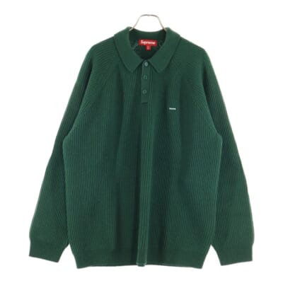 24AW Small Box Polo Sweater スモールボックスロゴ ポロ ニット スウェット セーター グリーン Bランク