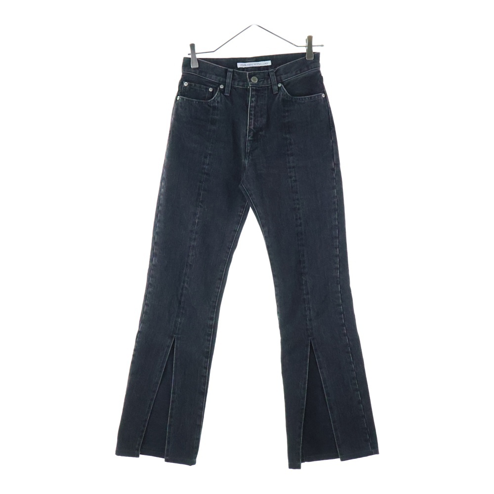 WOMENS WASHED DENIM SLITTED PANTS ウィメンズ ウォッシュド スリットデニムパンツ ブラック JLSW-35 Bランク