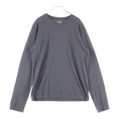 オルテガ天竺 クルーネック ロングスリーブカットソー Tシャツ チャコールグレー K2409LC042 Bランク