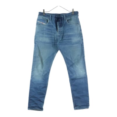 D-KROOLEY-B JOGG JEANS ダメージ加工 ストレッチテーパードジョガーパンツ インディゴ A14847 068PC Bランク