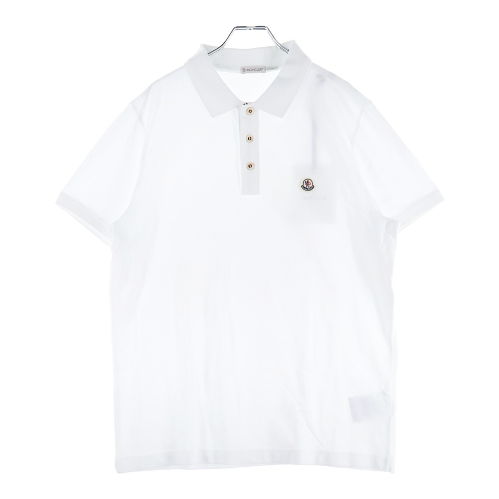 19SS MAGLIA POLO MANICA CORTA ロゴ刺繍 レギュラーカラー 半袖ポロシャツ ホワイト E10918340800 84556 Aランク