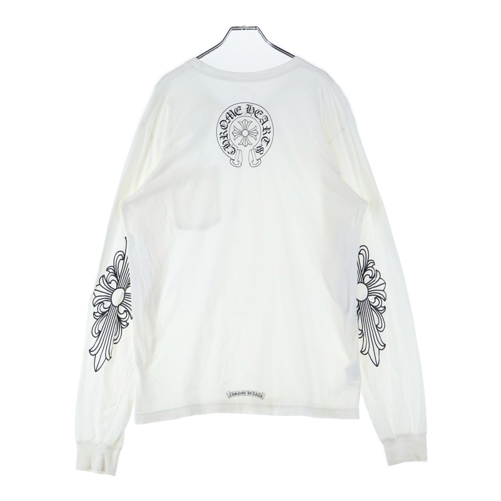FLRL CRS L/S TEE ネックロゴ フローラル ロゴプリント ロングスリーブ 長袖Tシャツ カットソー ホワイト Bランク