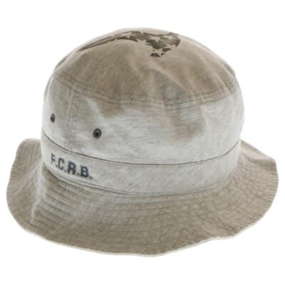 ×NIKE ナイキ ロゴプリント コットンバケットハット 帽子 グレー 596109 Bランク