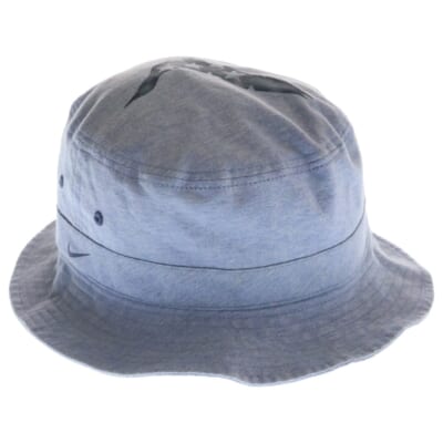 ×NIKE ナイキ ロゴプリント コットンバケットハット 帽子 ブルー 596109 Bランク