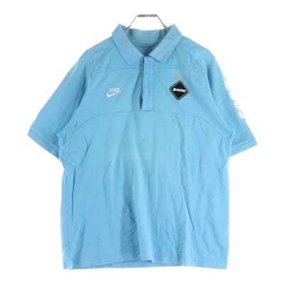 ×NIKE ナイキ ロゴデザイン 半袖ポロシャツ ブルー 396354 Bランク