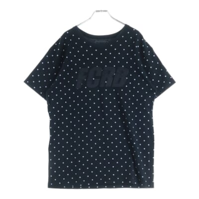 15AW DOT TEE ナイキ ドット柄 ロゴワッペン刺繍Tシャツ 半袖クルーネックカットソー ブラック FCRB-156026 Bランク
