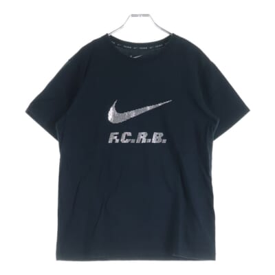 ×NIKE 14AW ナイキ フロントラメロゴプリント 半袖クルーネックカットソー ブラック 707783-010 Bランク