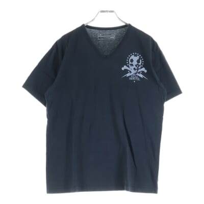 ×NIKE ナイキ バックスウッシュロゴプリントTシャツ 半袖Vネックカットソー ブラック 319136 Bランク