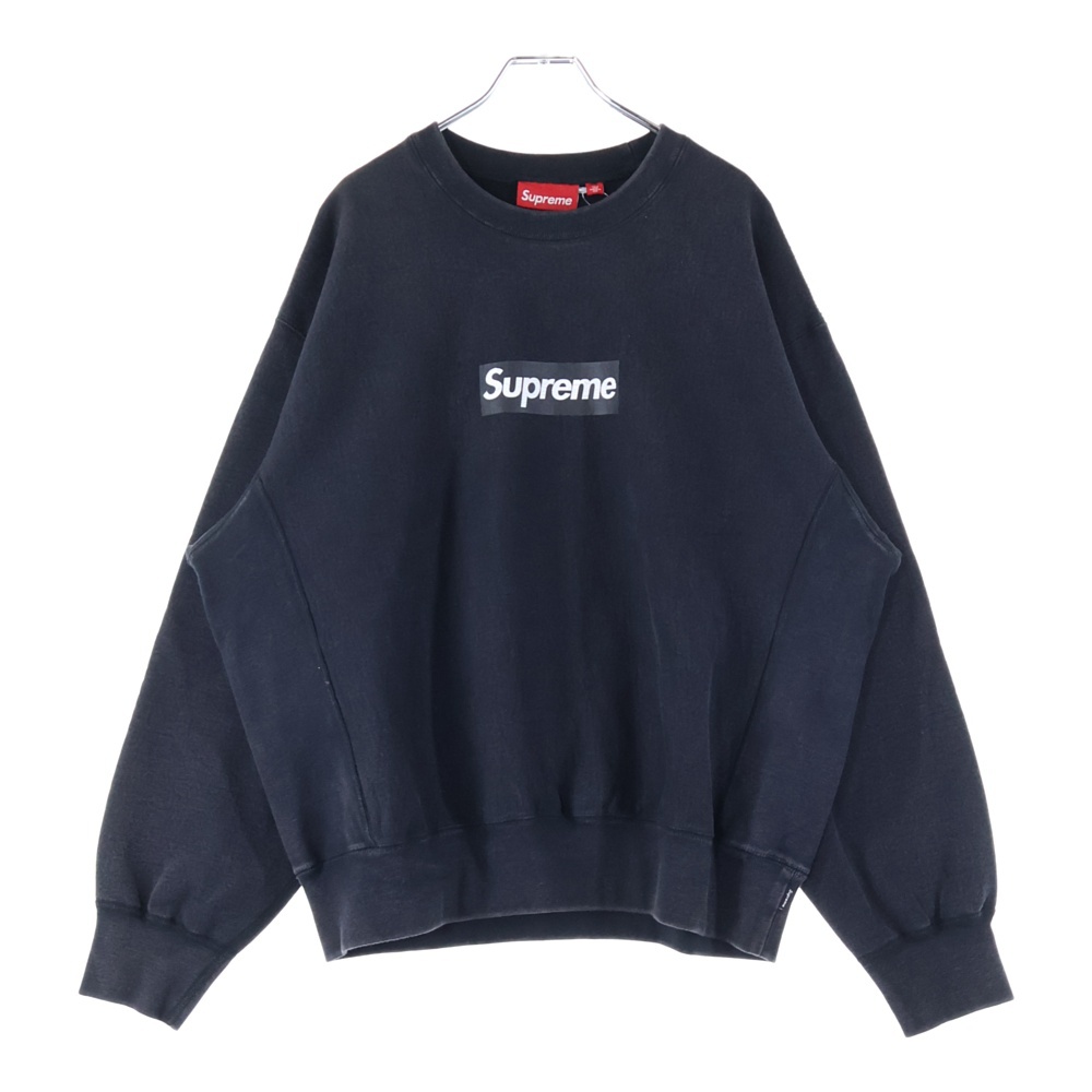 25SS Washed Box Logo Crewneck ウォッシュド ボックスロゴ クルーネック スウェット トレーナー ブラック Sランク