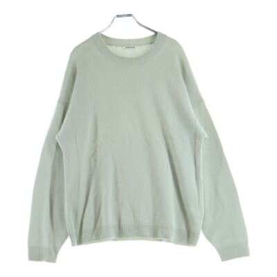 BABY CASHMERE KNIT ベイビー カシミヤ ミドルゲージ クルーネック ニット セーター ミントグリーン A9AP01BC Bランク