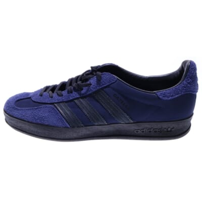 ×Hikari Shibata GAZELLE INDOOR 柴田 ひかり ガゼル インドア レースアップ ローカット スニーカー ネイビー US8/26cm IH9986 Bランク